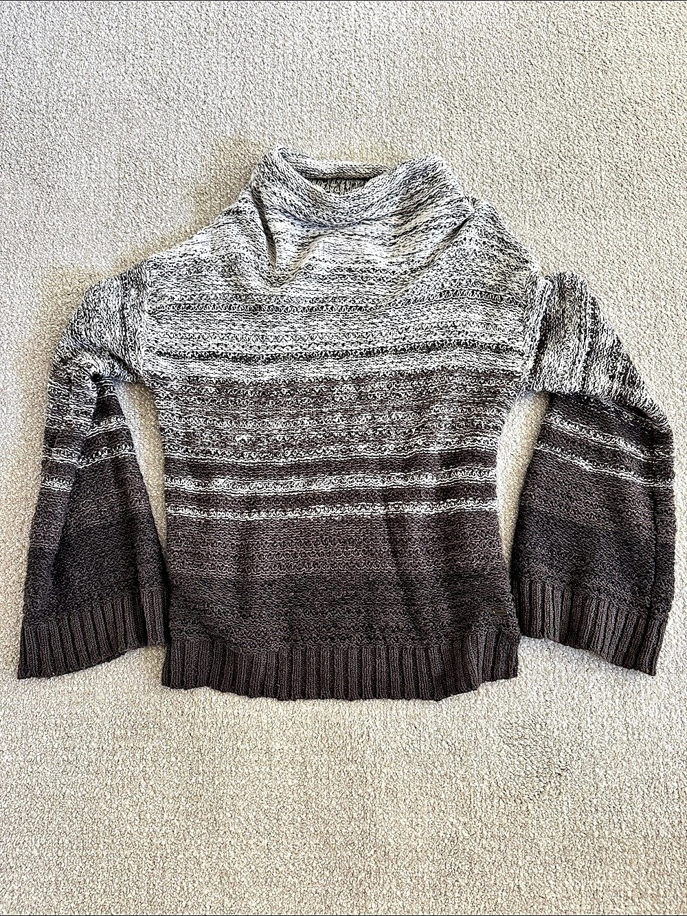 O'Neill Striped Knit Cowl Neck Sweater Bell sleeve Size Small